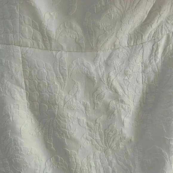 NWT Lilly Pulitzer White Kipton Romper Pineapple Embossed Ruffled Sz 14 sundress - Picture 8 of 12